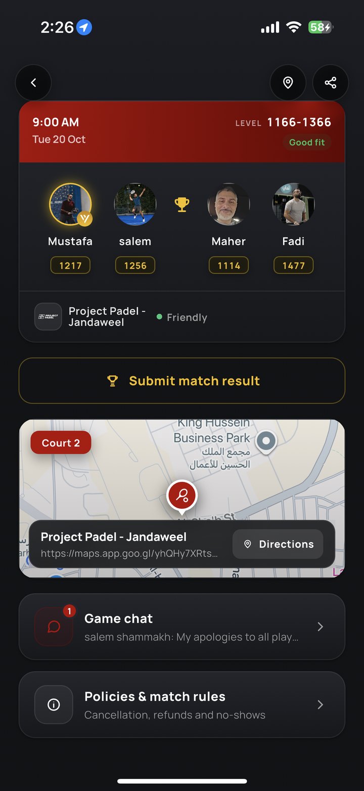 New match screen with players and ratings, a map with directions, game chat and match rules